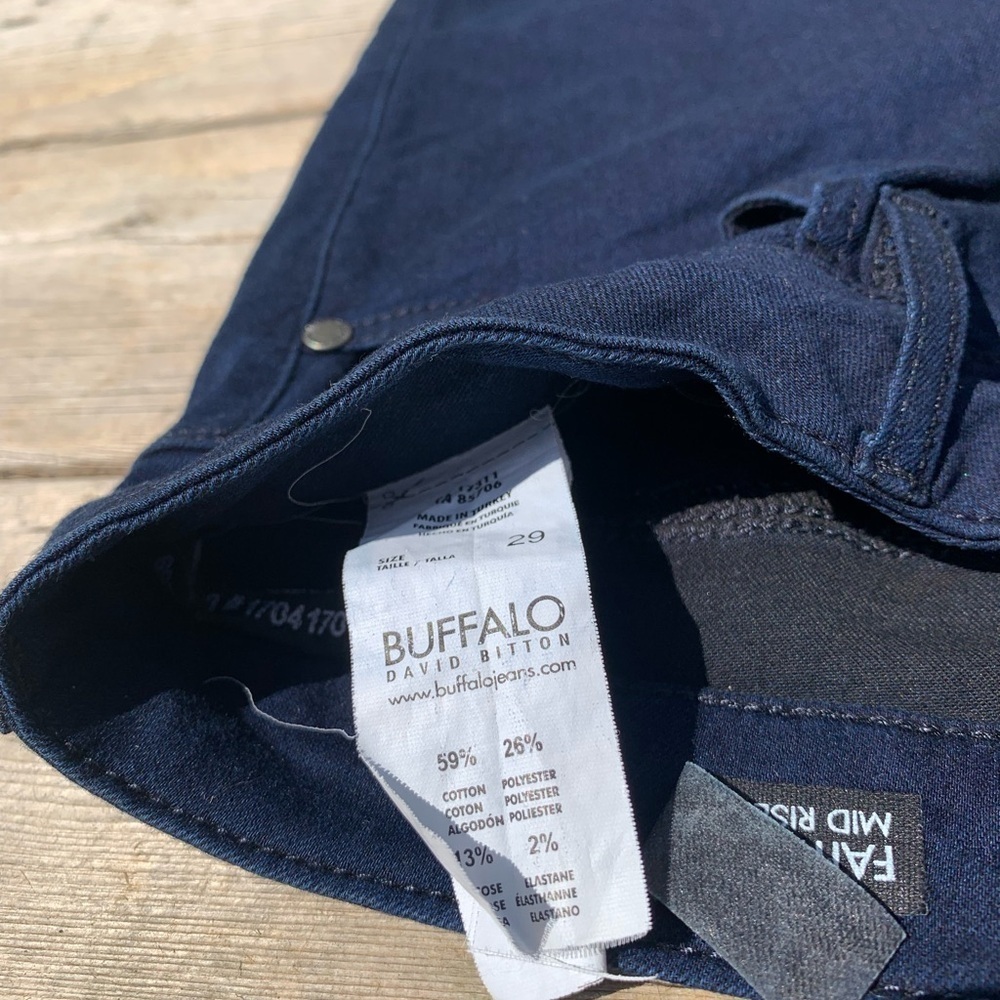 💜 Buffalo Faith Skinny Mid Rise Stretch Super Skinny Blue Jeans Size 29 - Picture 7 of 10